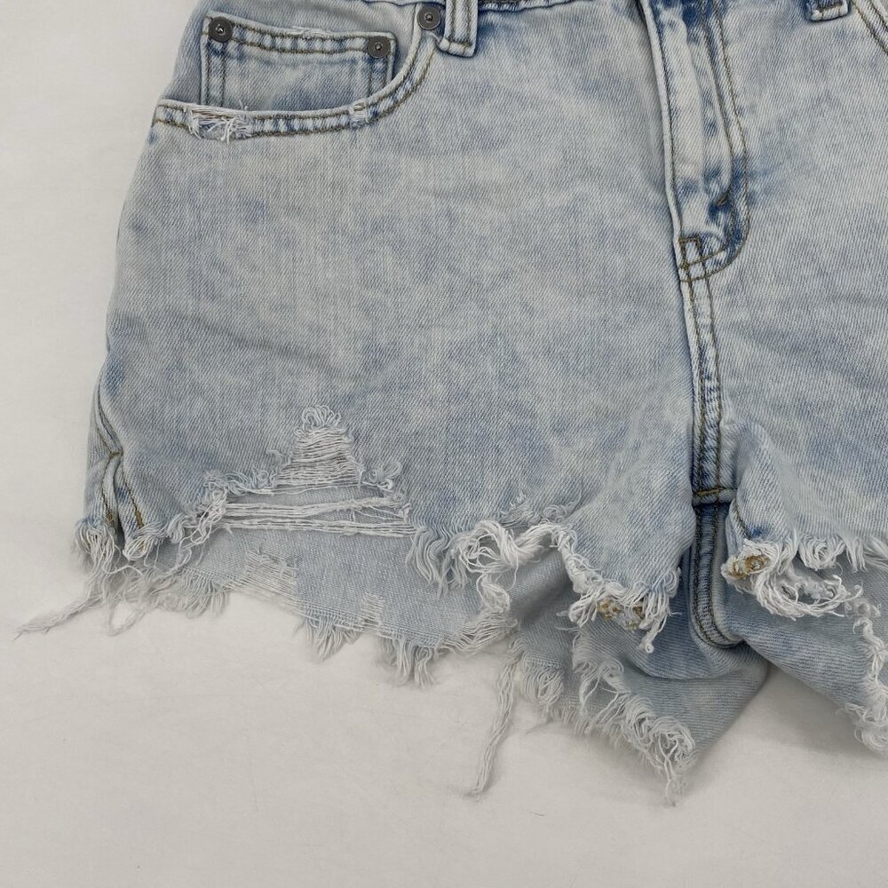 Aerie Size Small Acid Wash Denim Cut Off Shorts - Picture 6 of 11